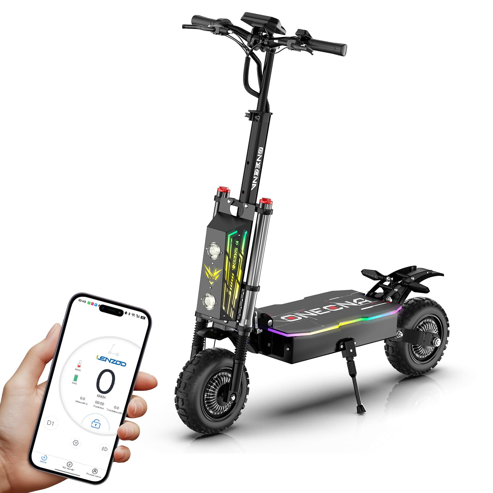 60V 33Ah Electric Scooter Adults: 5600W Dual Moter for Urban Commuters with Foldable Function, Supplied Seats and Front Bag, All-Terrain Scooters