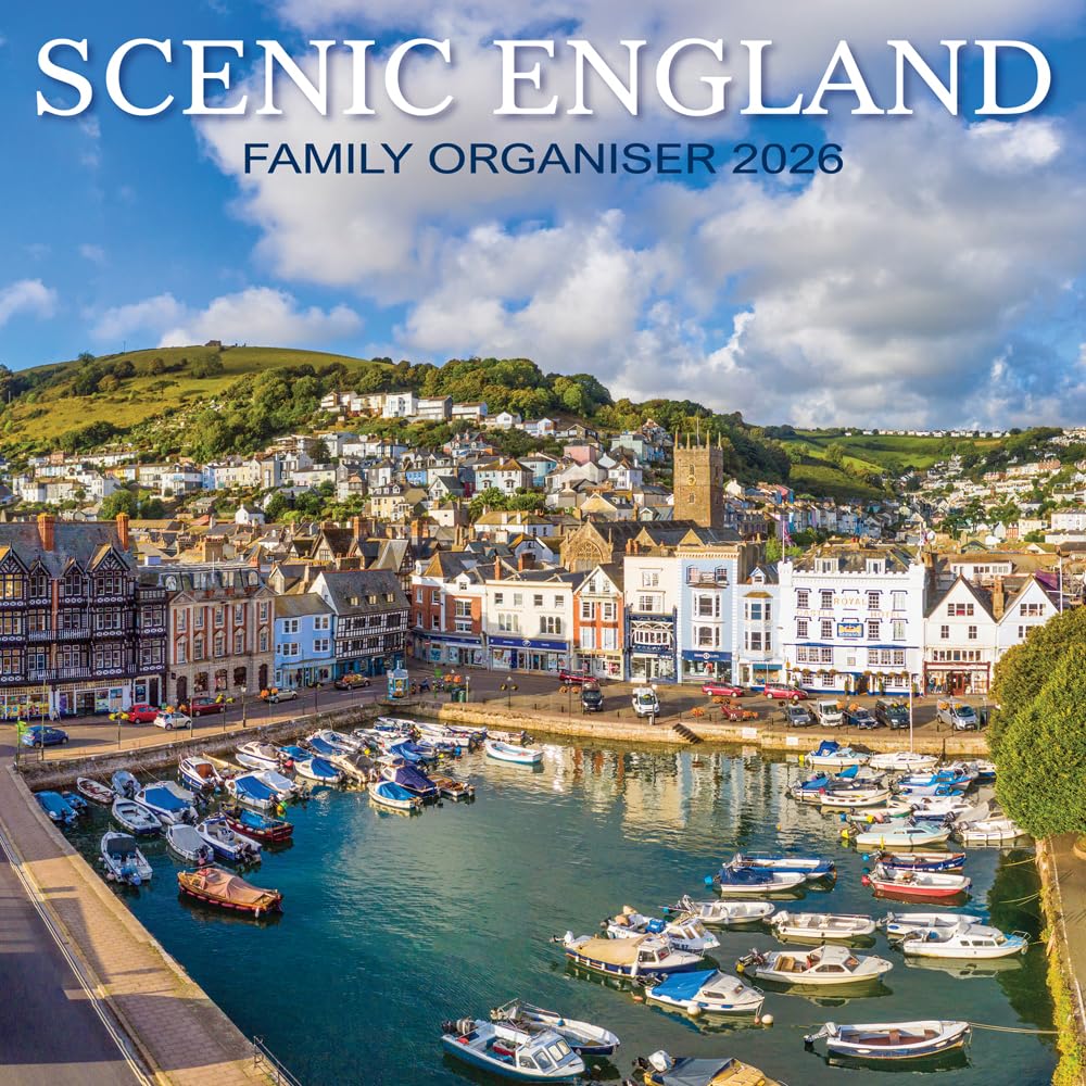 2026 England Calendar: Scenic England Family Organiser - Square Wall Calendar - Month to View - 12 Months