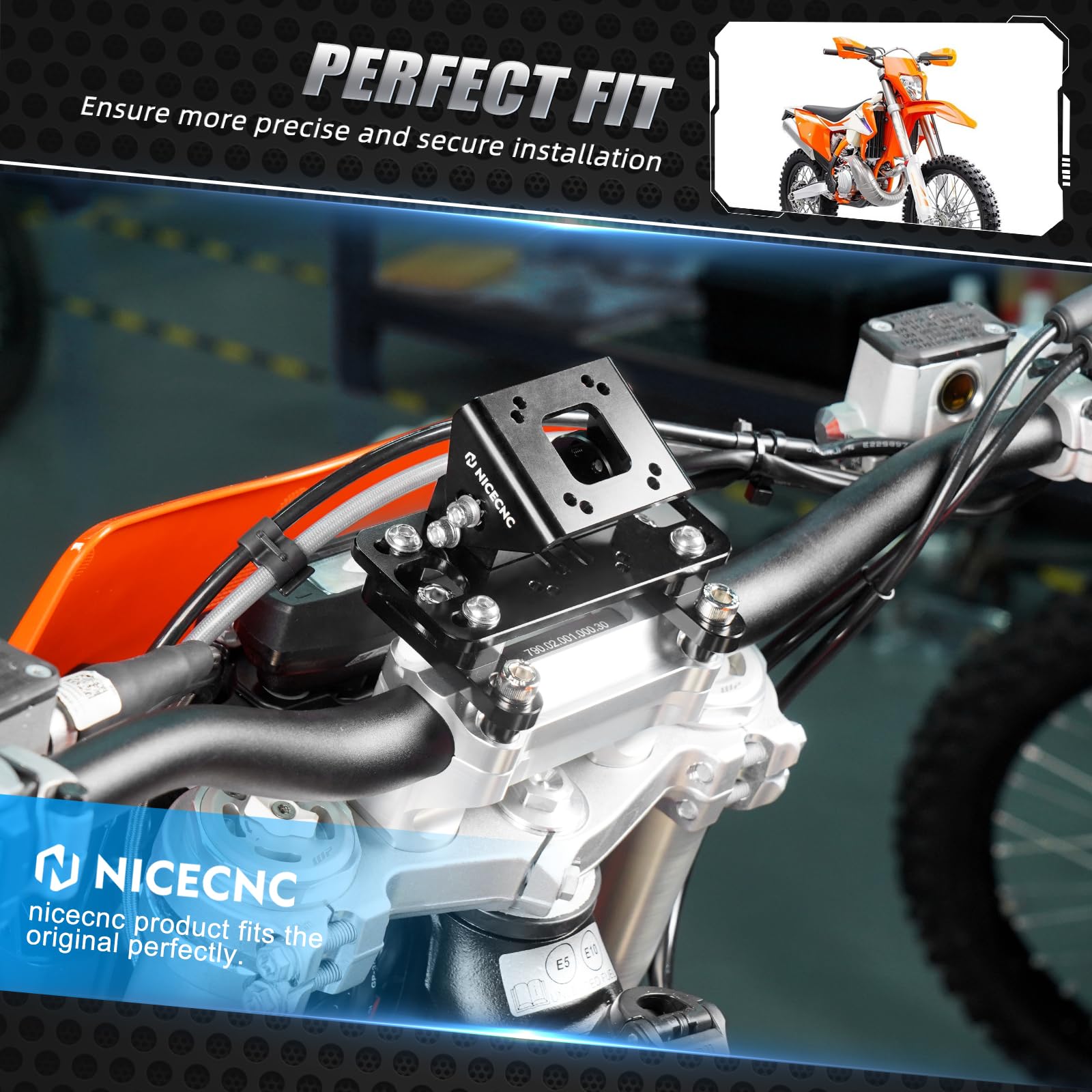 NICECNC Support GPS réglable Compatible with125-530 SX/SX-F/EXC/EXC TPI/EXC-F/XC/XC-F/XC-W/XC-W TPI/XCF-W 2004-2024, Voir compatibilité