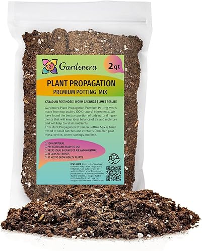Mezcla para macetas de propagación de plantas prémium premezclada y lista para usar para una propagación conveniente - Bolsa de 2 cuartos de galón,