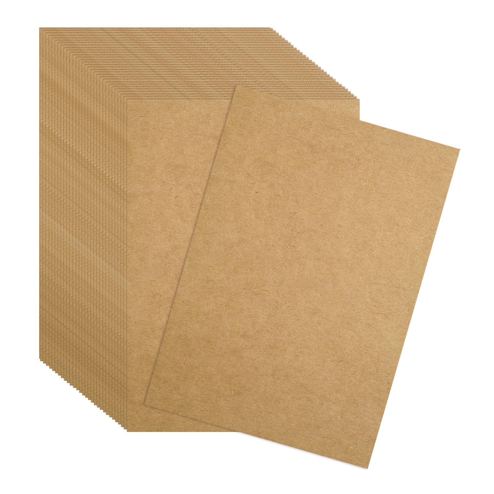 50 Sheets 250gsm Brown Card A4, Kraft Paper Card for Invitaion Menus, Crafts and DIY Cards