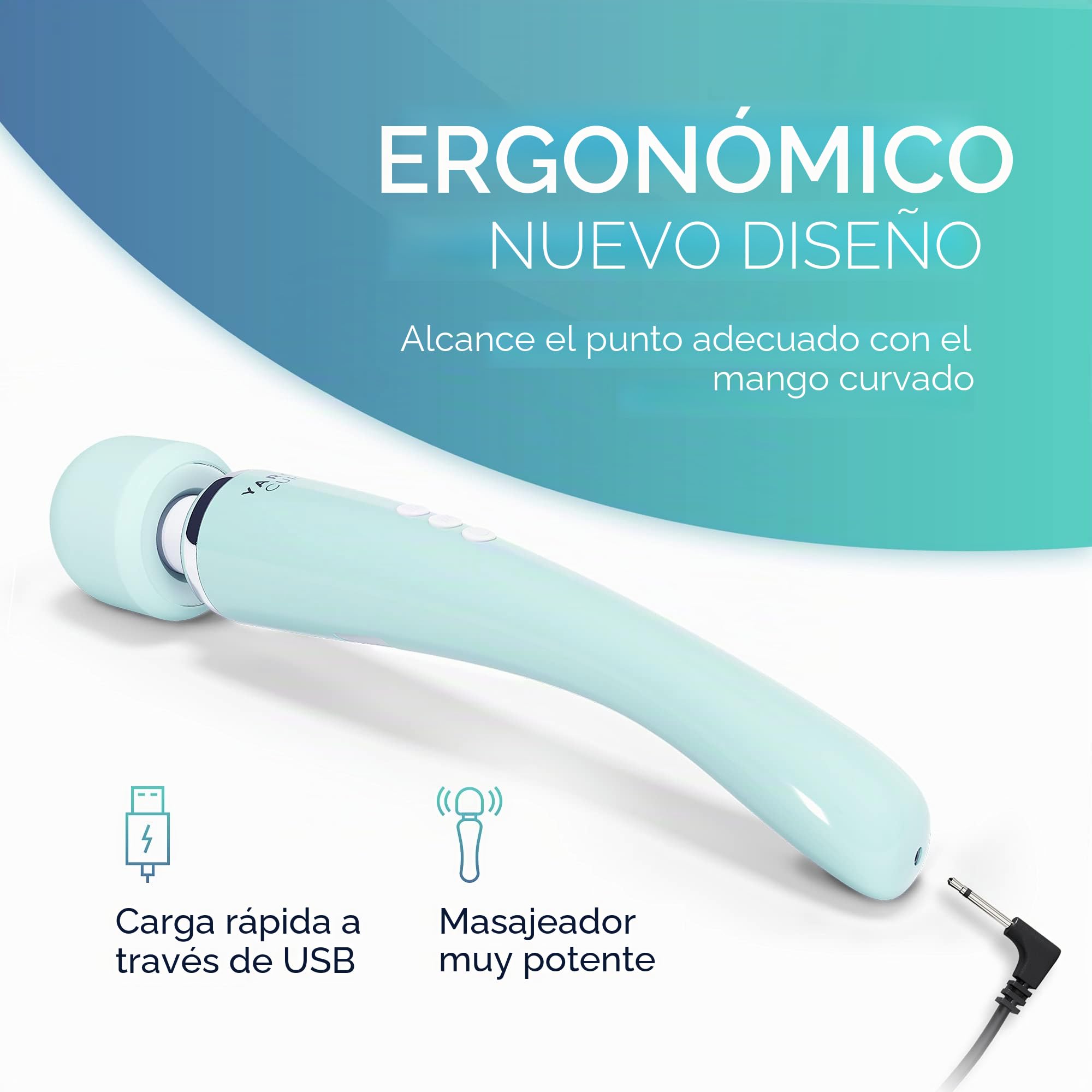 Masajeador de varita inalámbrico de Yarosi - Potencia vibratoria terapéutica más fuert - Perfecto para dolores musculares y recuperación deportiva personal - Verde