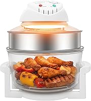 Vista 1 de Freidora de aire de vidrio grande de 18 cuartos – Cocina de circulación halógena y de aire caliente visible en 360°, 1200–1400 W, control preciso