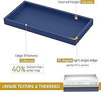 Vista 2 de EG-SIPRO - Bandeja para encimera de baño, bandeja de tocador de silicona gruesa de alta calidad, bandeja rectangular duradera inastillable y Azul