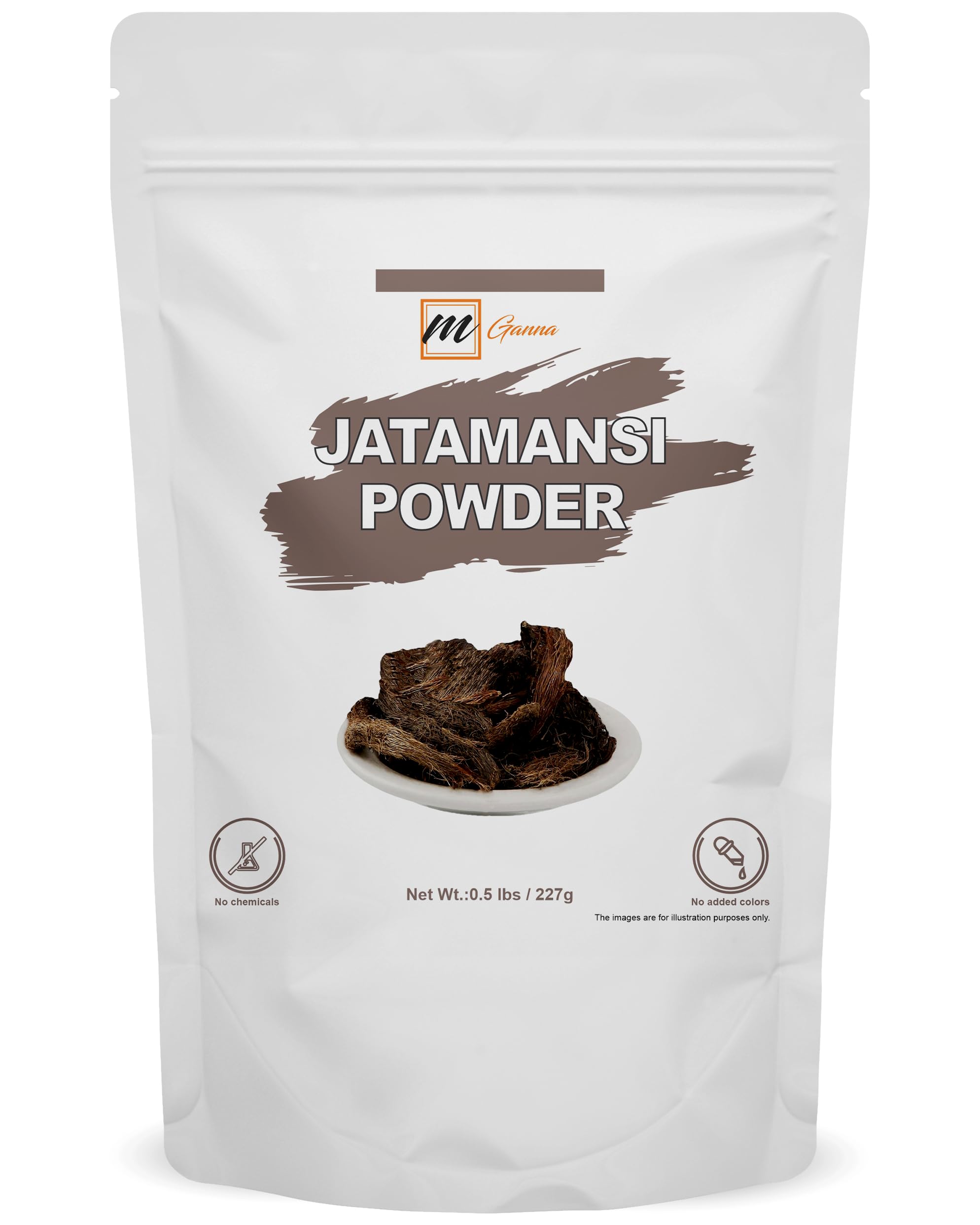 mGanna 100% Natural Jatamanshi Powder / Nardostachys Jatamansi (Spikenard root) for Hair and Health Care 227 GMS / 0.5 LBS
