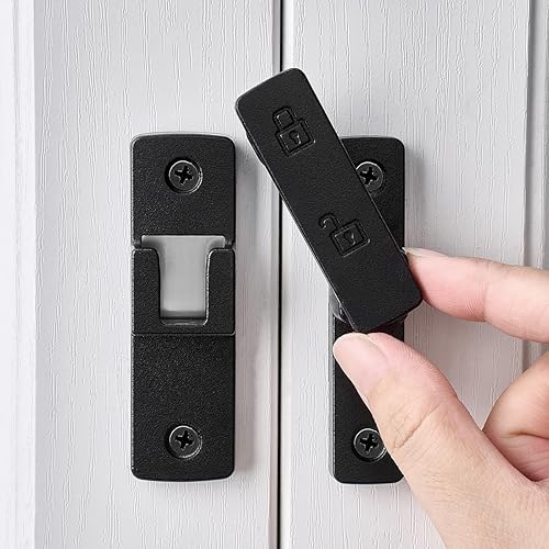 Miniatura 7 de Pestillos de puerta de granero mate en blanco, cerradura de puerta de 180 grados, herrajes de pestillo de puerta abatible