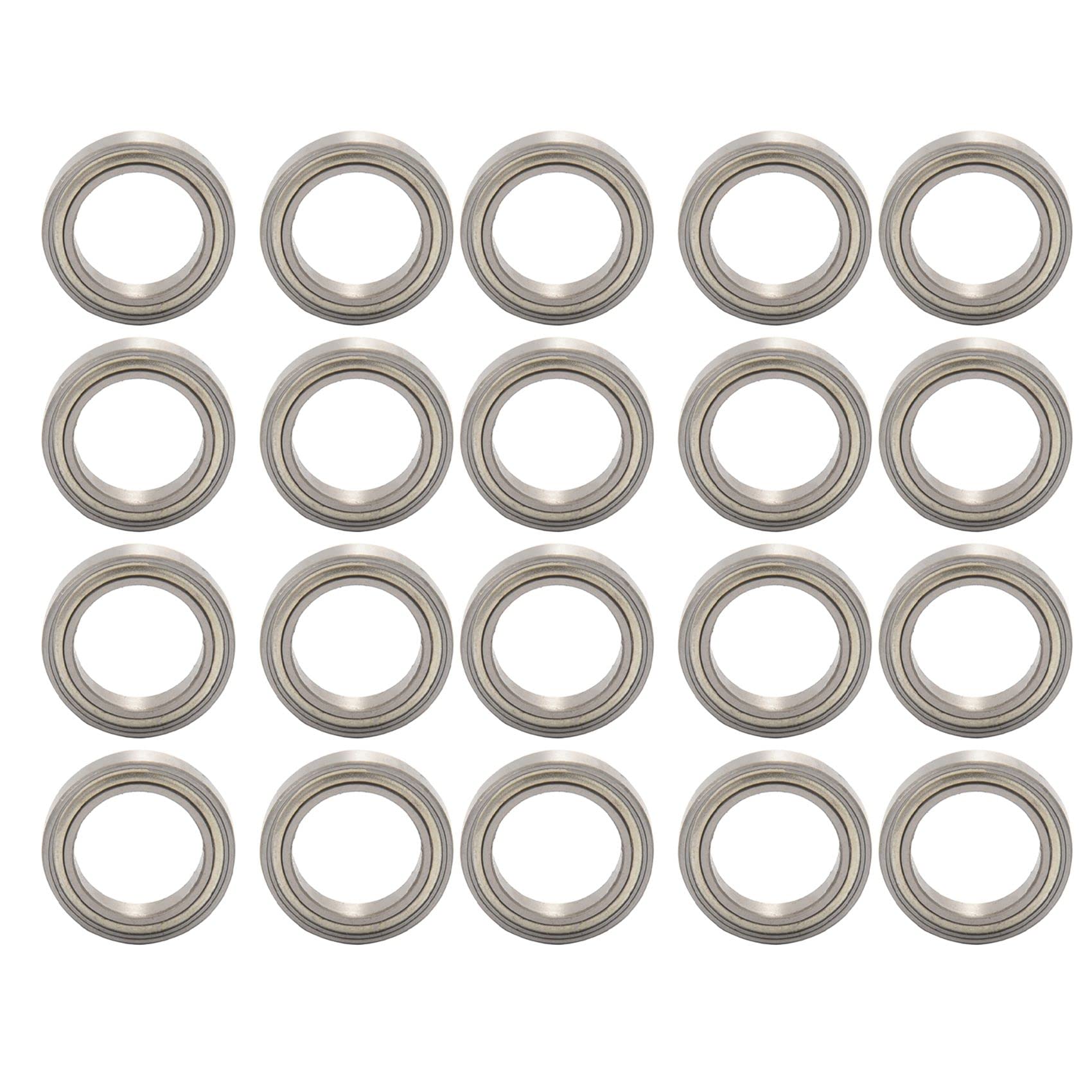Jnchdghwa Silver 20Pcs Miniature Sealed Metal Shielded Metric Radial Ball Bearing Model: 6701 Zz 12X18x4mm