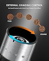 Vista 5 de FORLIM Mini Molinillo Eléctrico de Sal y Pimienta con Base de Madera, Recargable por USB, Pequeño Molinillo Automático de Sal y Pimienta