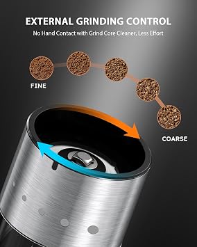 FORLIM Mini Electric Salt and Pepper Grinder Set with Wood Base, USB Rechargeable, Small Automatic Salt Pepper Mill Grinder, Travel/Outdoor BBQ/Children, One-Button Control (2 Packs, Stainless Steel)