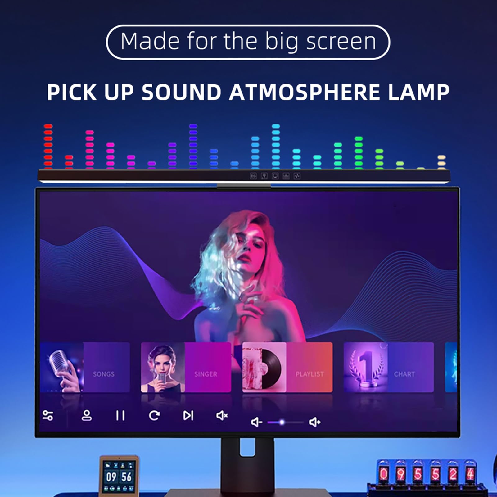 Barra Luminosa per Monitor, Lampada per Monitor per Computer RGB per la Cura degli Occhi, Touch Control 2 in 1 Lampada da Scrivania per Monitor a Doppia Luce Senza Abbagliamento
