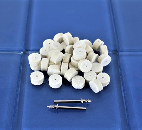 Miniatura 4 de TEMO 100 piezas de fieltro de lana de pulido Bob Burr 12 pulgada de diámetro 14 pulgadas de alto ruedas #414 con 2 tornillos mandril 401 vástago de