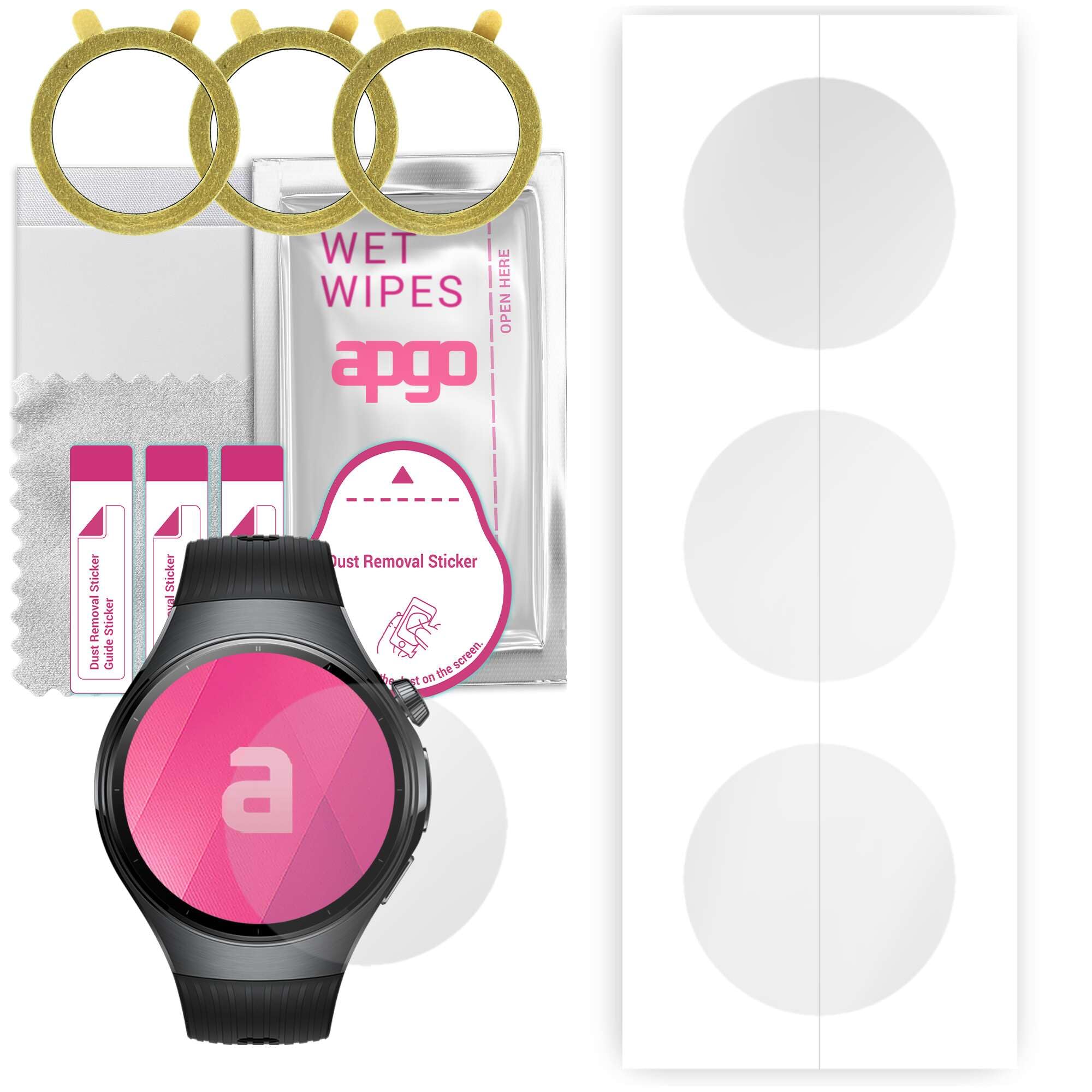 3x Folia hydrożelowa do Huawei Watch 5 46mm - apgo Smartwatch Hydrogel Protection Ochrona na ekran smartwatcha