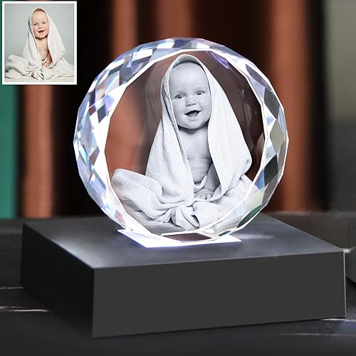Foto de Cristal 3D, Regalos Personalizados de Navidad para Mujeres, Esposa, Ella, Él, Hombres, Marido, Regalos de Fotos Personalizados, Cumpleaños