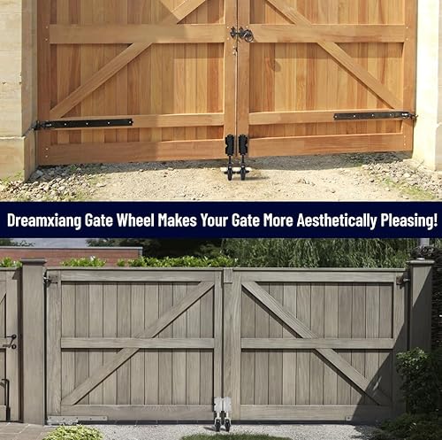Miniatura 7 de Kit de ruedas de puerta con resorte para cercas de PVC de madera, rueda auxiliar de puerta resistente, kit de rodillos de soporte de puerta para