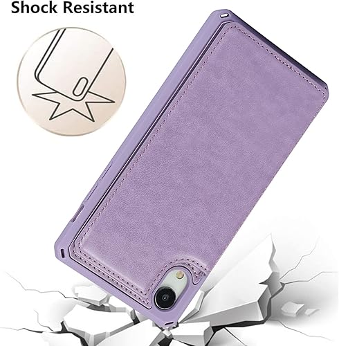 Miniatura 6 de Cavor Funda para iPhone Xr con tarjetero, funda tipo cartera para iPhone para mujeres y hombres, funda protectora de cuero a prueba de golpes con