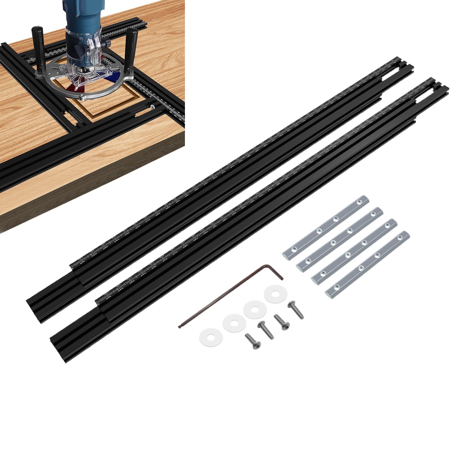 Guía de aserrado | Carril de apoyo para trituradora de madera - Guía de corte para carpintería - para taller, grabado, desplomado, ranurado, acabado y madera