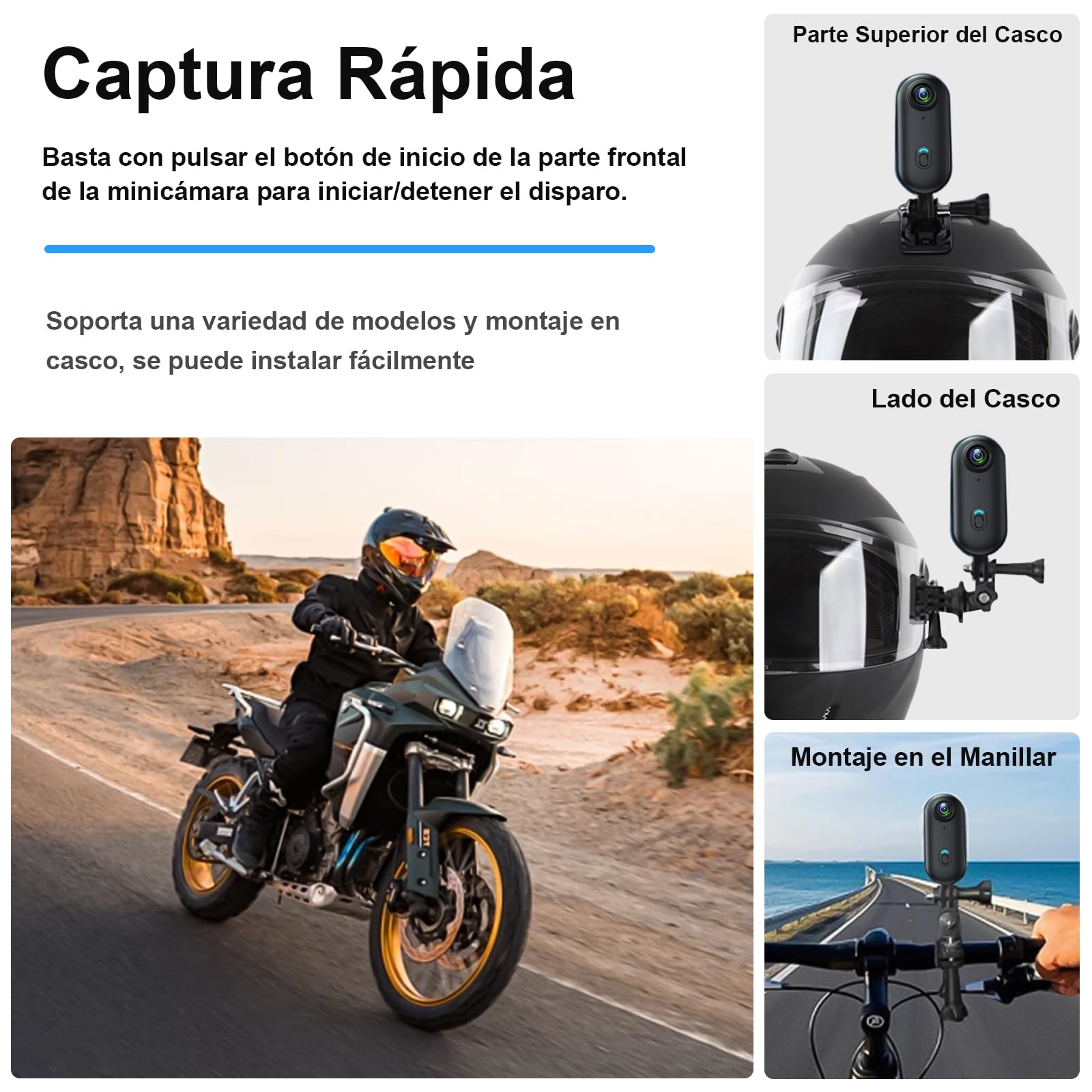 LXMIMI Action CAM HD 1080P WiFi Cámara de Acción, Cámara de Cuerpo 170°, Mini Cámara Deportiva, Cámara de Vídeo de Pulgar Portátil con Múltiples Accesorios de Montaje para Cascos de Bicicleta o Moto