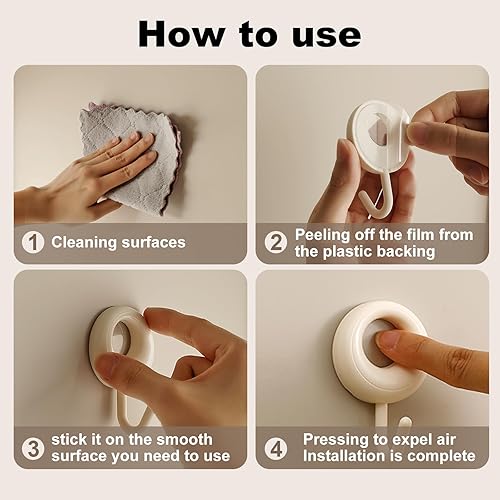 Miniatura 5 de EDGCTYU Ganchos autoadhesivos resistentes para toallas, abrigos, sombreros, impermeables, resistentes al aceite, para baño, cocina, para pared,