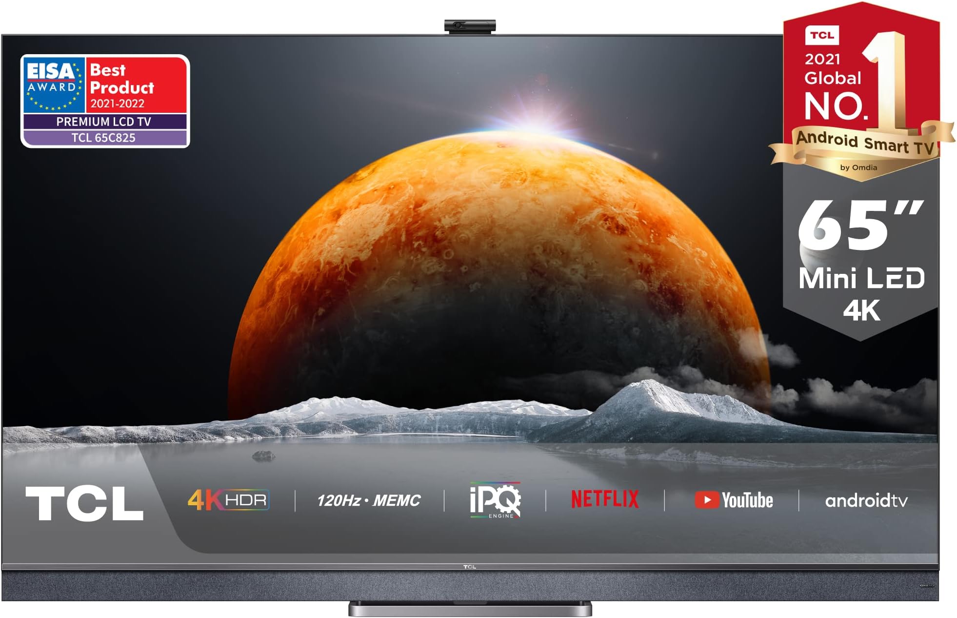 TCL 65 Inch TV 4K Ultra HD Mini LED Smart TV Game Master Dolby Vision IQ-Atmos HDR 10+ Onkyo Audio Full Array IMAX Enhanced 120HZ VRR - 65C825
