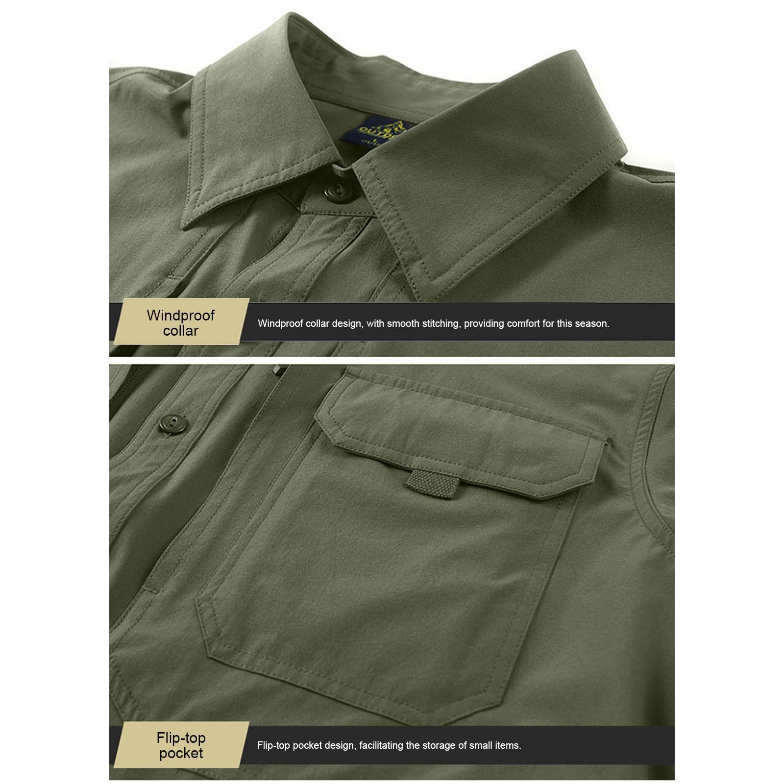 Generisch Hemd Herren Langarm Outdoor Wanderhemd Atmungsaktiv Funktionshemd