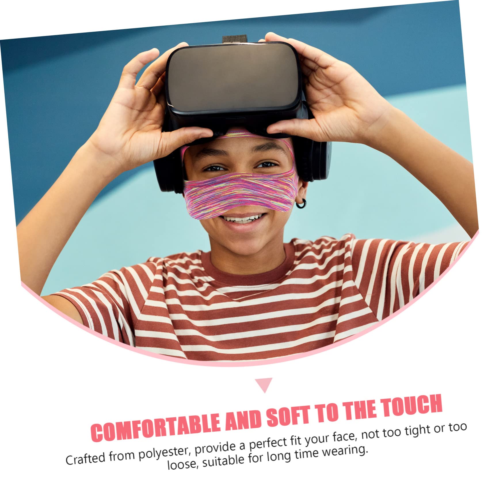 DOITOOL 4 Piezas Gafas de Realidad Virtual Band Venda Cubierta de Ojo VR Sudor Accesorios VR Auriculares Cubierta de máscara de Ojos VR Cubierta de Cascos de Realidad Virtual Relleno 3D