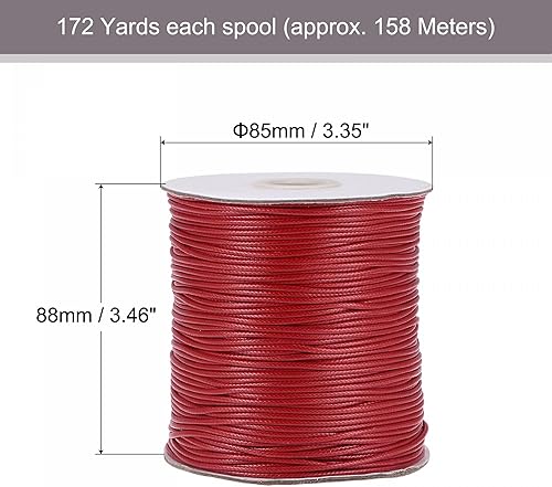 Miniatura 9 de uxcell 2 cuerdas de poliéster encerado de 0.059 pulgadas (518.4 ft) (172 yardas), cuerda de manualidades para hacer joyas, pulseras, collares,