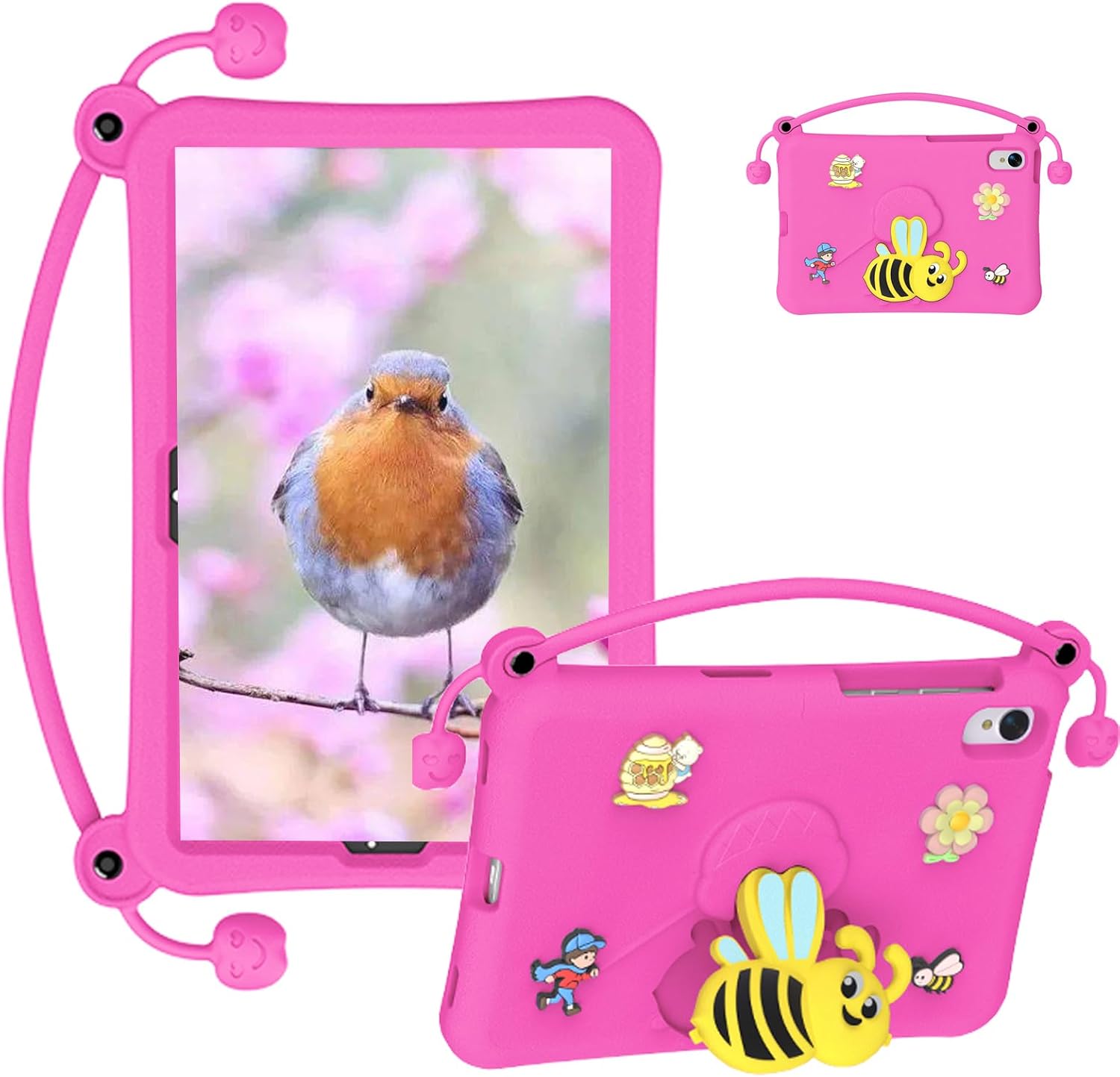 Kids Cute Case for Samsung Galaxy Tab S7/S8/S9 Fe/S10 Lite Rose