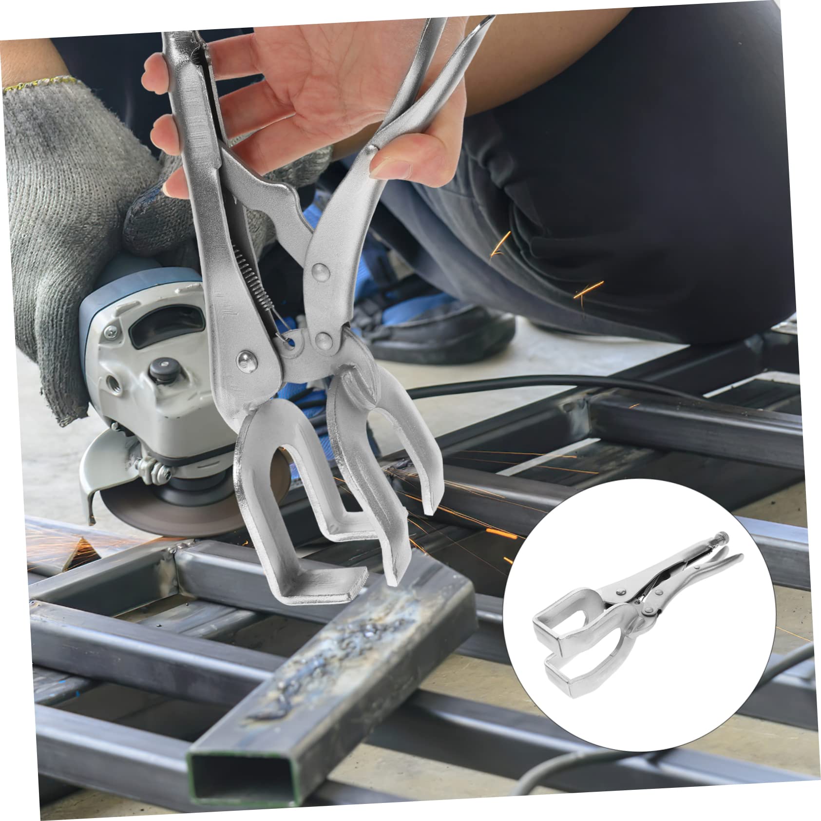 ARTIBETTER 11 Welding Pliers Multifunction Wire Plier Tool Adjustable Locking Welding Clamp Welding Soldering Clamps U-shaped Welding Clamp Combination Wrenches Kit Welding Tools Steel Silver