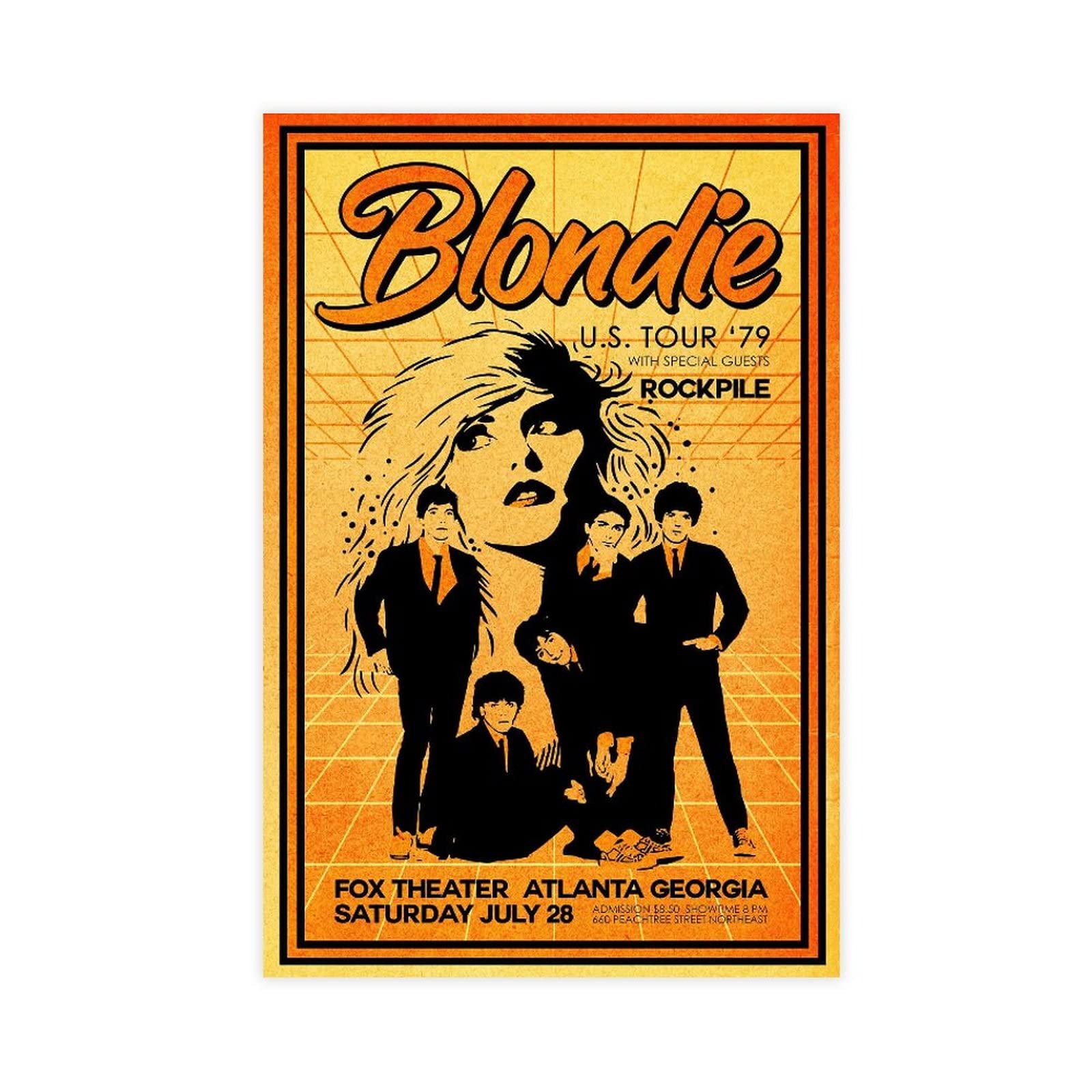DONGT Blondie Retro Classic Music Singer Cover 2 Canvas Poster Bedroom Decor Sports Landscape Office Room Decor Gift Unframe:12x18inch(30x45cm)