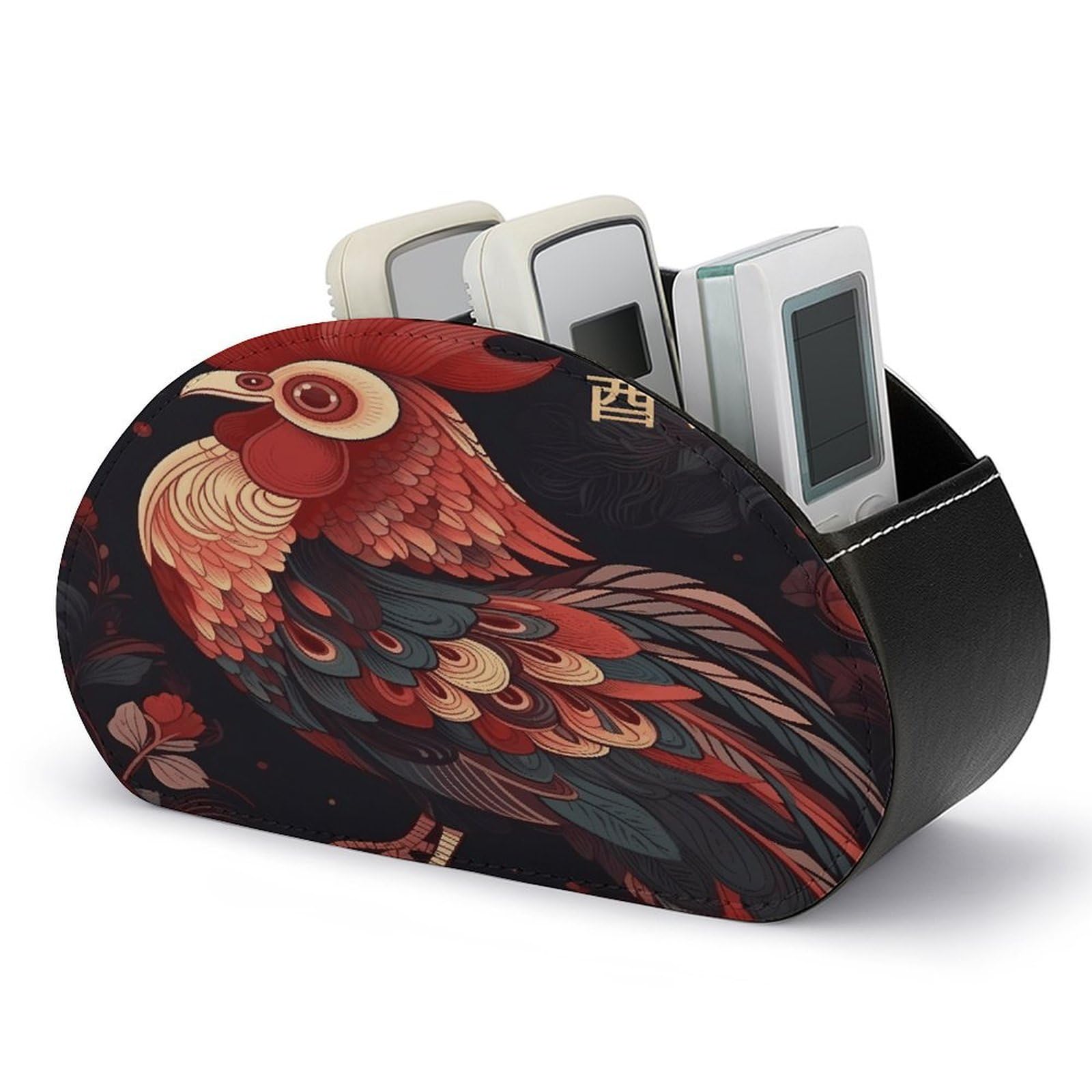 Btcowzrv Style Zodiac Sign Chicken Remote Control Holder With 5 Compartments