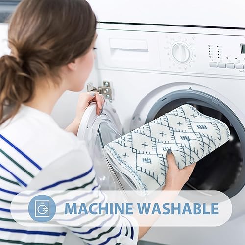 Miniatura 5 de Alfombras de baño Uphome para el baño, alfombra geométrica marroquí pequeña para el baño, alfombras de baño de terciopelo suave lavables y