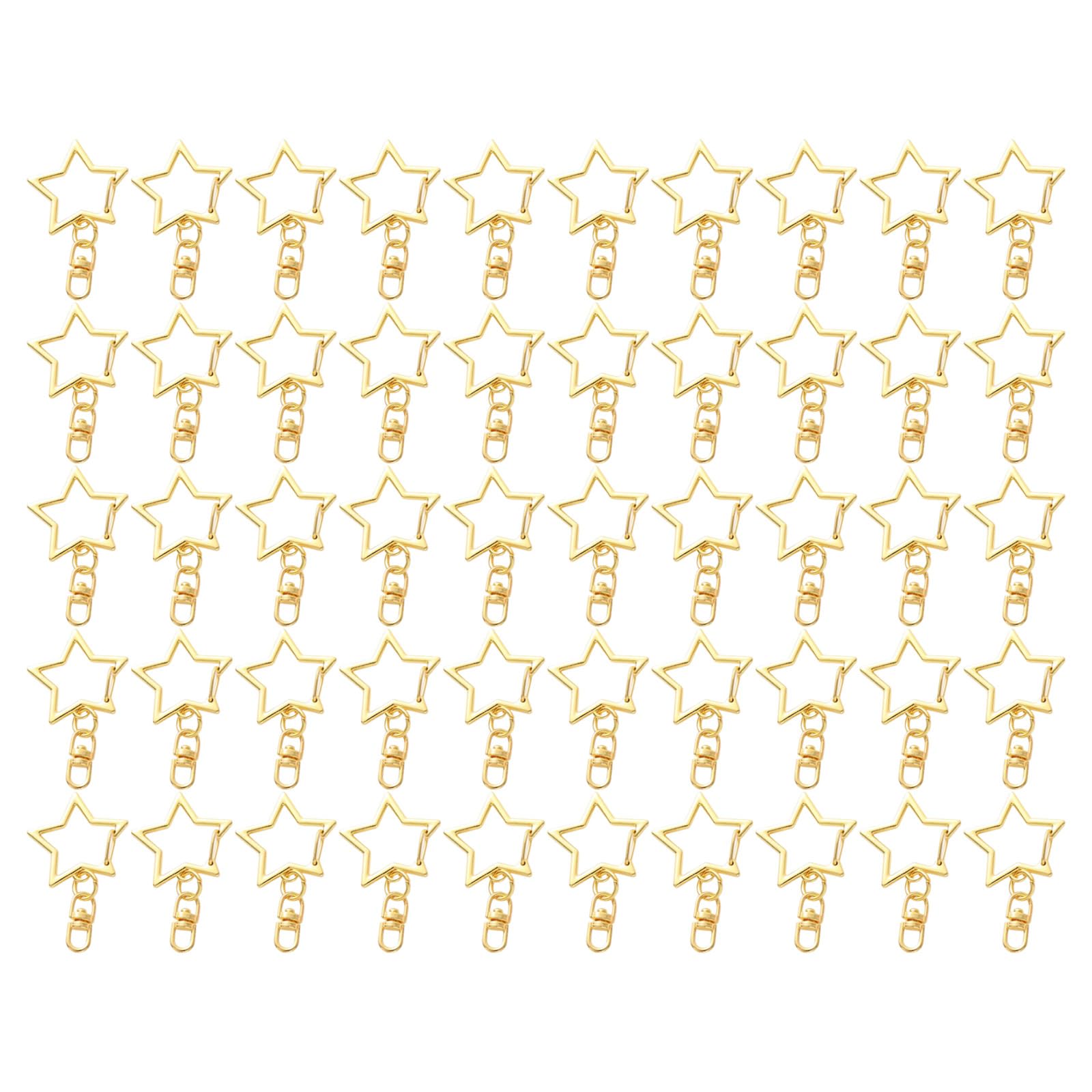 Fermoirs mousquetons étoile avec chaîne à ressort pour bijoux : lot de 50 pièces robustes