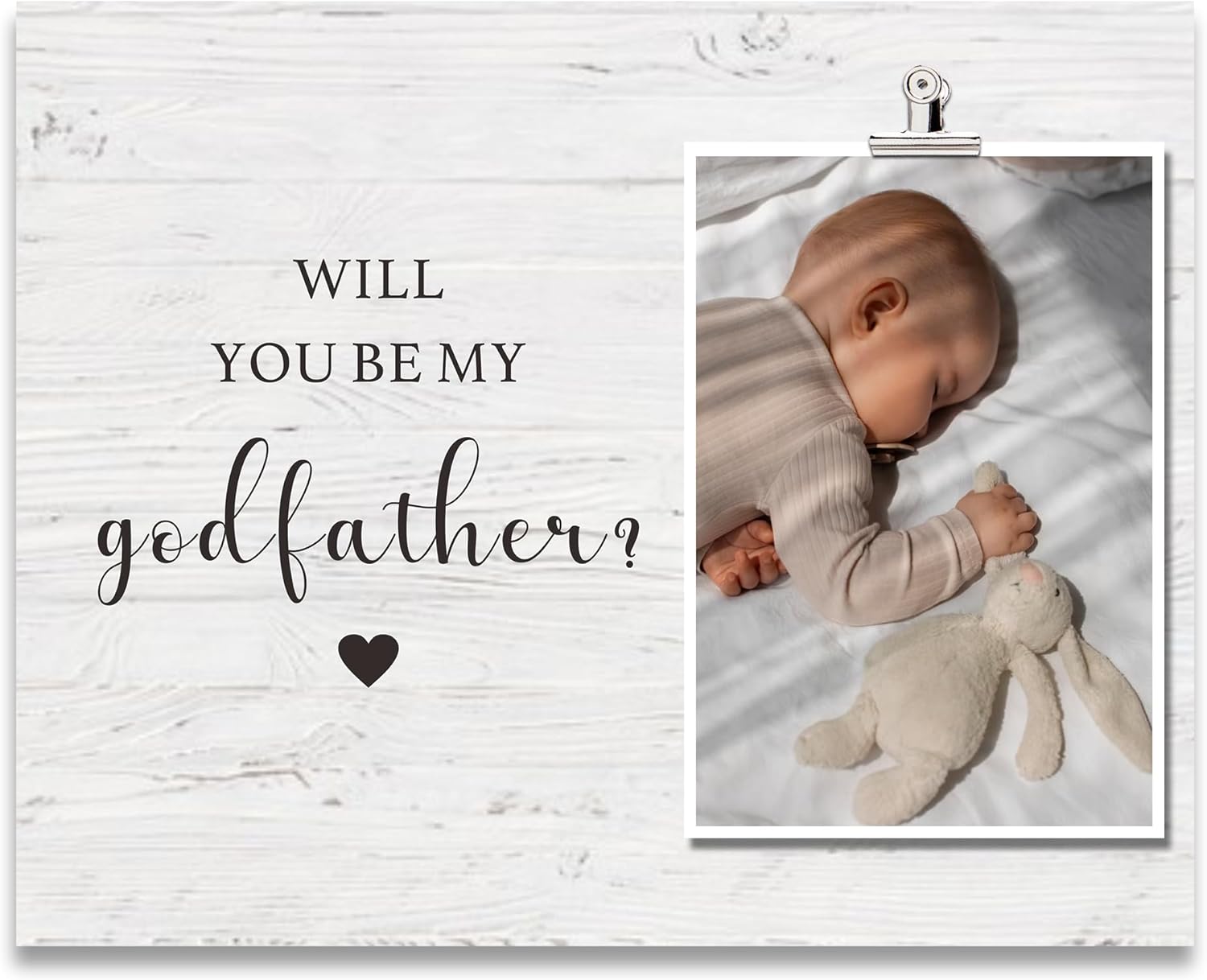 ZENNLAB Godfather Picture Frame Gift from Godchild-Will You Be My Godfather Proposal Keepsake, Father's Day Birthday Christmas Gift for New Godfather Announcement Photo Frame