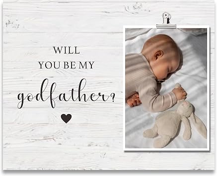 ZENNLAB Godfather Picture Frame Gift from Godchild-Will You Be My Godfather Proposal Keepsake, Fathers Day Birthday Christmas Gift for New Godfather Announcement Photo Frame