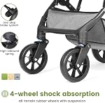 Travel Stroller, Lightweight Compact Baby Stroller for Airplane with One-Hand Fold, Multi-Position Recline, Canopy, 4 Wheel Suspension, Storage Basket