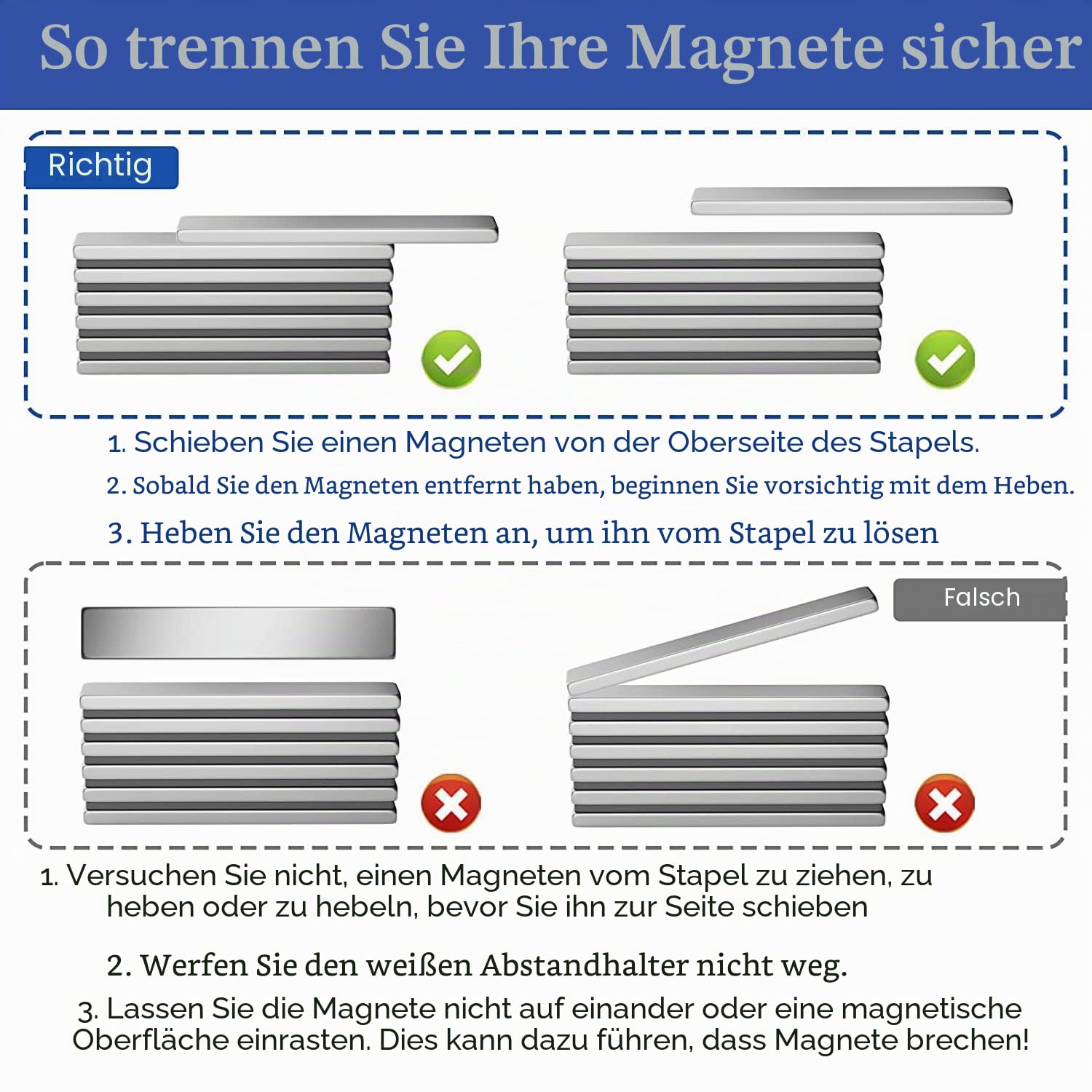 FINDMAG Magnete Stark, Kühlschrankmagnete, Magnete für Magnettafel, Seltenerdmagnete mit doppelseitigem Klebstoff (20 Stück, 60x10x3mm)