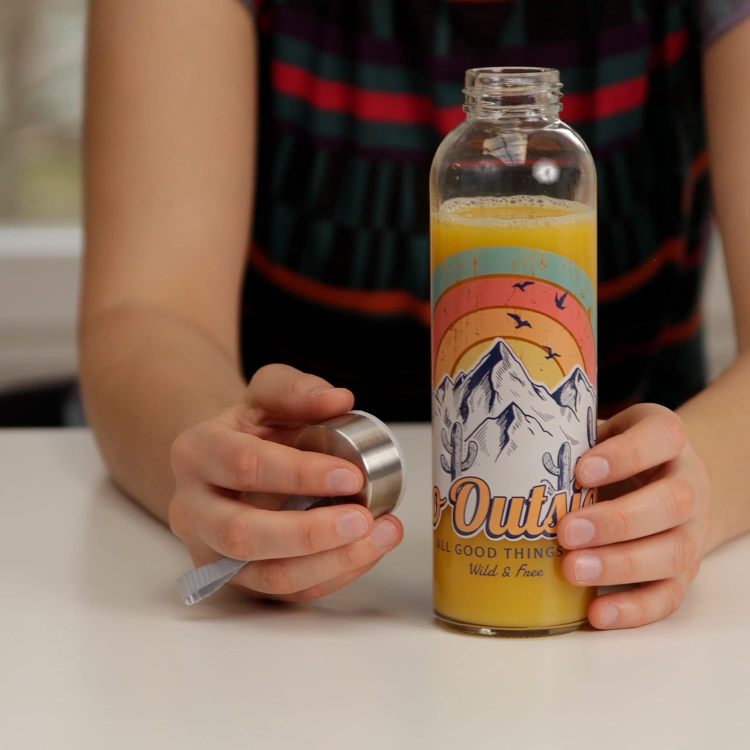 GEDA LABELS Go Outside Drinking Bottle 500 ml Glass