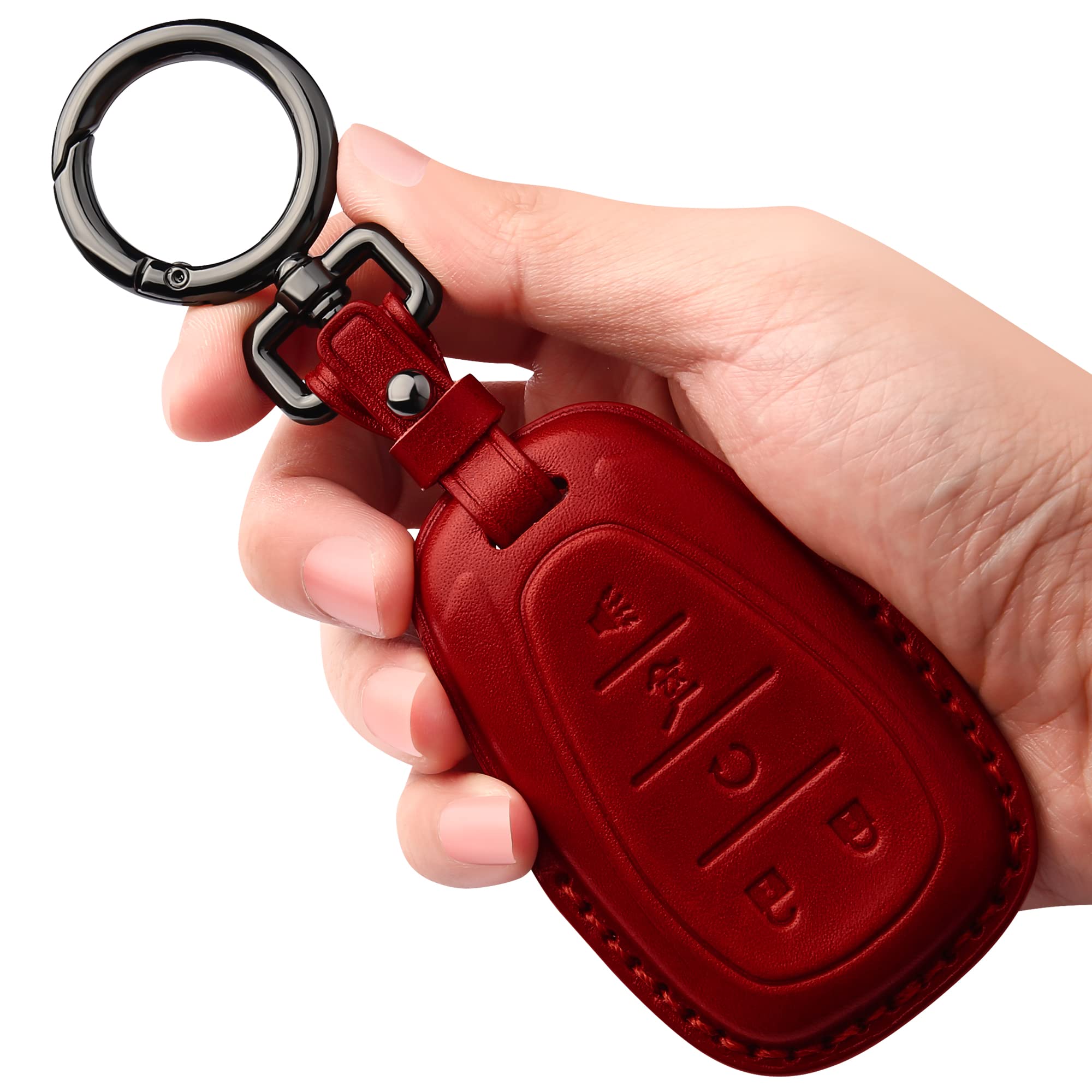 Tukellen Compatible with Chevrolet Leather Key Fob Cover,fit 2017 2018 2019 2020 2021 Camaro Malibu Cruze Trax Traverse Sonic Volt Equinox Spark Smart