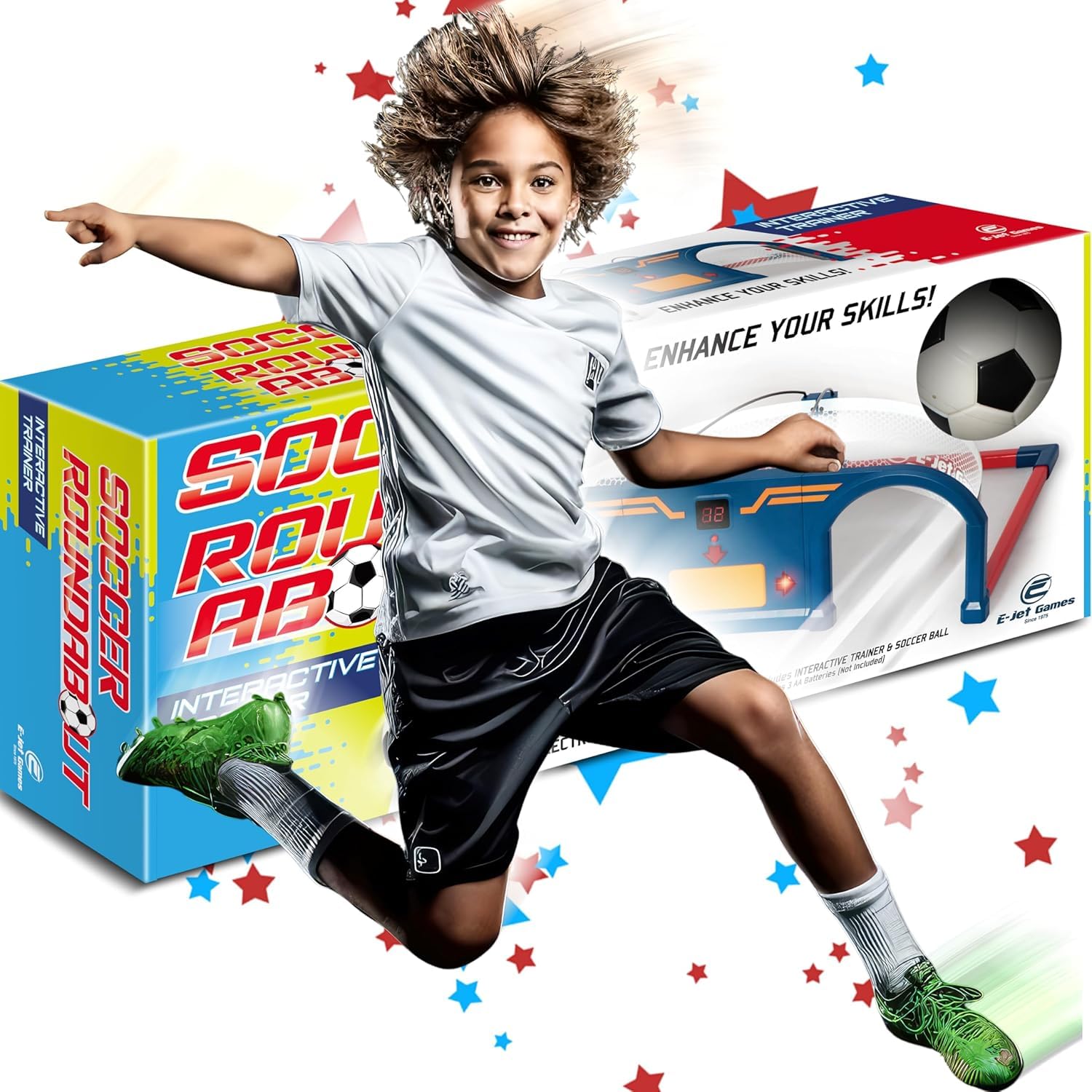 E-Jet Fussball Kinder Spielzeug ab 6 7 8 9 10 Jahre, Fußball Spielzeug Geburtstags Geschenke für Jungen Mädchen, Sportspaß für Indoor