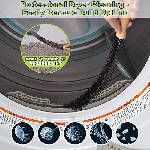 Vista 20 de Sealegend Kit de limpiador de ventilación de secadora y cepillo de pelusa para secadora, accesorio para manguera de vacío, cepillo removedor de Azul