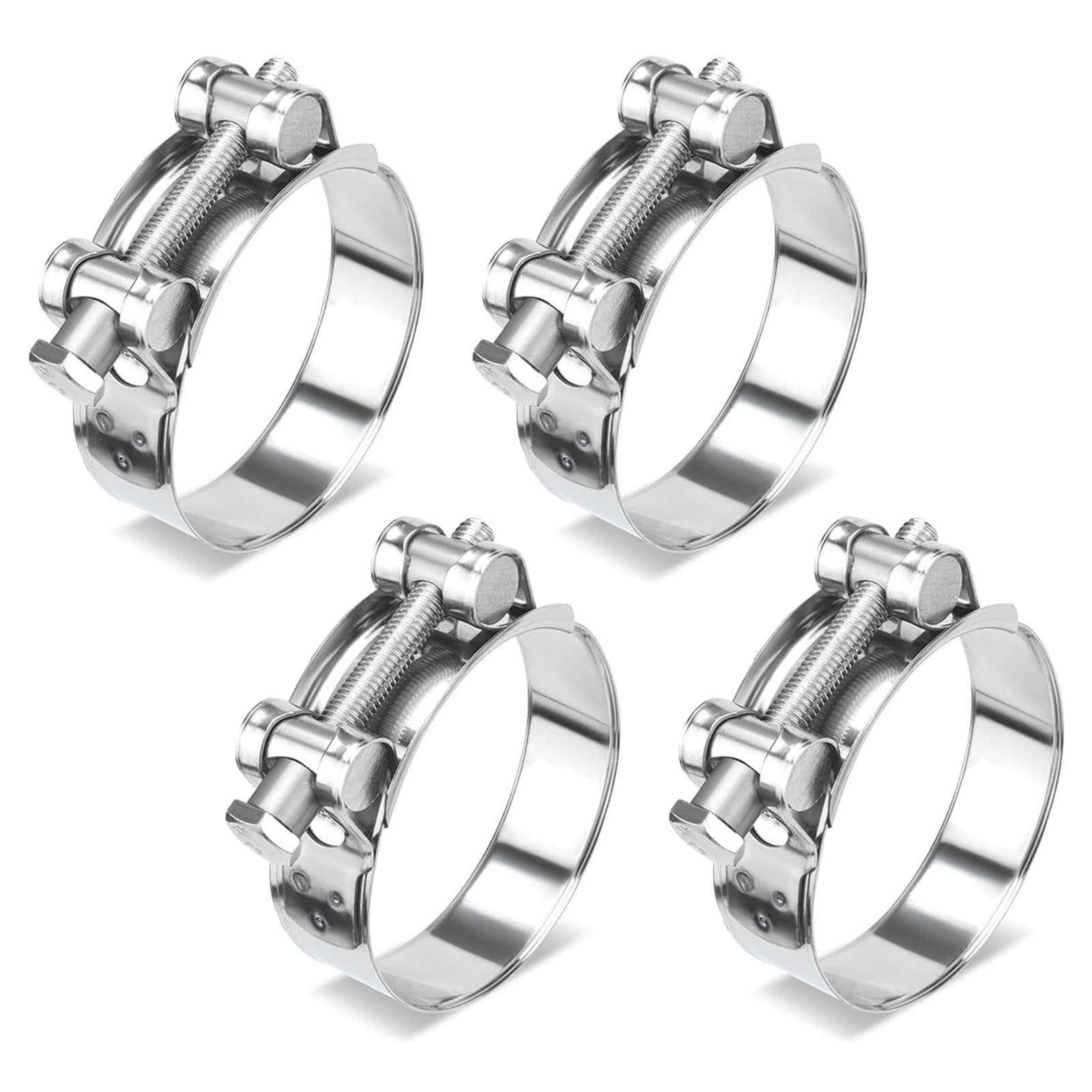 4pcs Adjustable Steel Hose Clamps Secure & Rusts Connection Hose Clamp For Automotive & Household Application