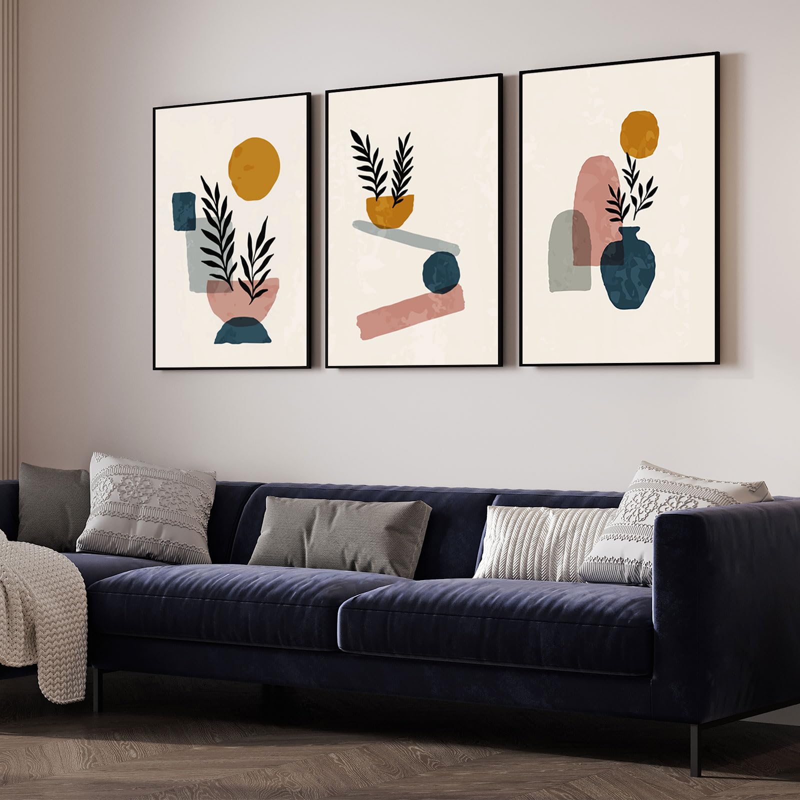 VTRXEG Abstract Canvas Prints,Modern Bohemian Botanical Poster Set,for Living Room Bedroom Decorative Walls Unframed(C,3x40x60cm) - Image 2