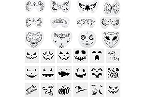 40 Pieces Halloween Face Paint Stencils Kit for Kids and Adults