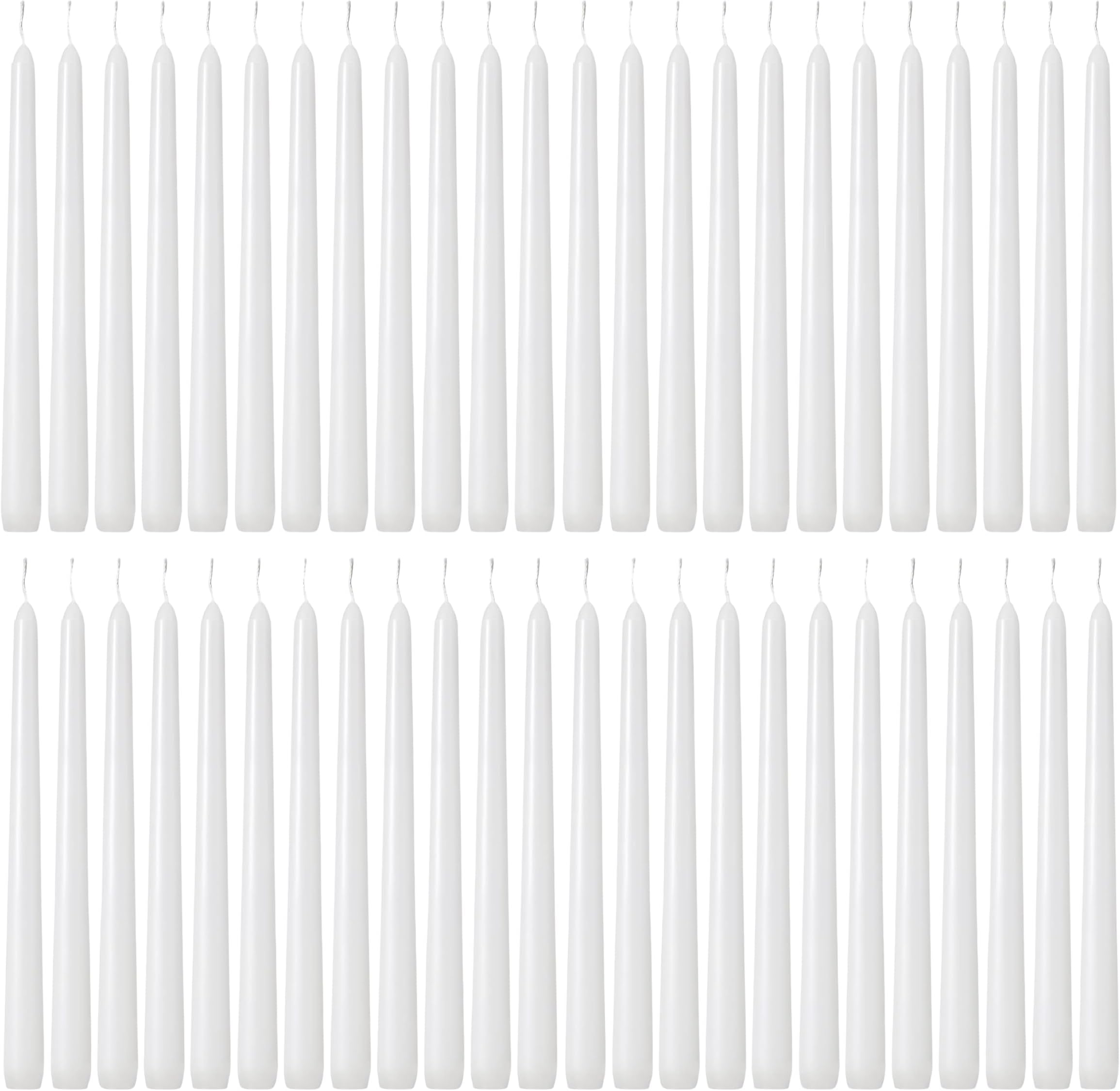 Tall Taper Candles (Pack of 10) - شموع طويلة Unscented Dinner Long Candles - Paraffin Wax with Cotton Wicks Long Burning Candle (Pack of 40 (Large))