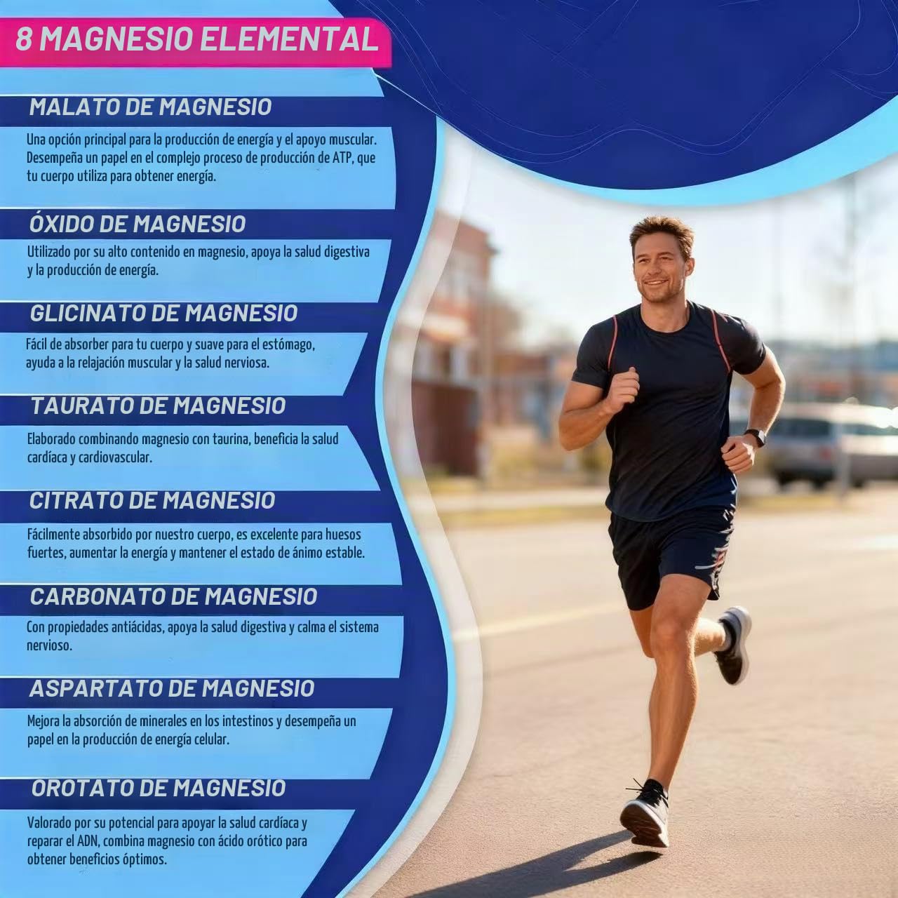 Complejo de magnesio | Nuevo 8 en 1, ayuda a promover la relajación muscular, el sueño y la salud ósea,2pcs