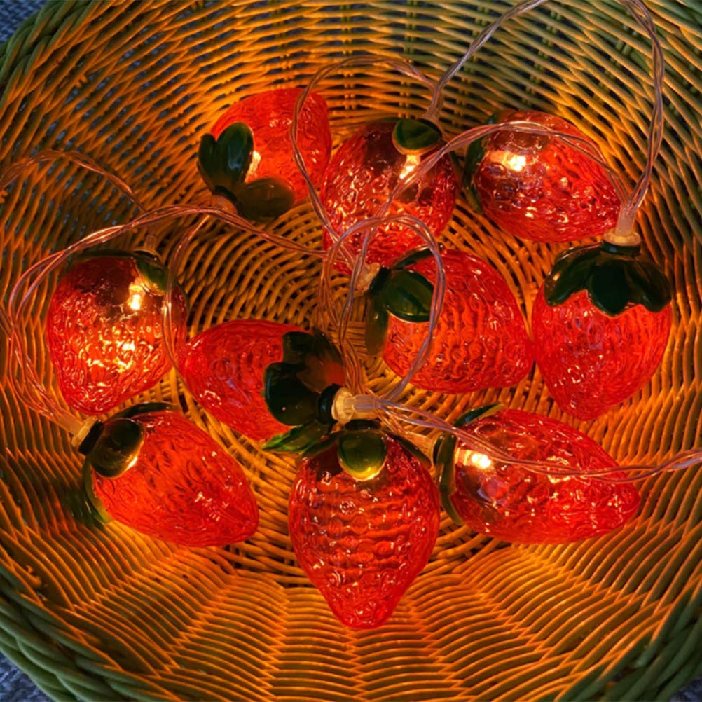 Amazon | J-ouuo 赤いイチゴ LEDストロベリーストリングライト電池式