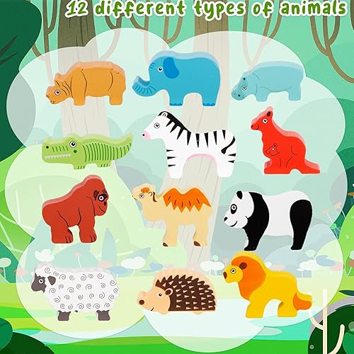 Miniatura 3 de 3 otters 13 bloques de construcción apilables de animales, juguetes apilables de madera, juego de equilibrio juego de juguetes Montessori para niños