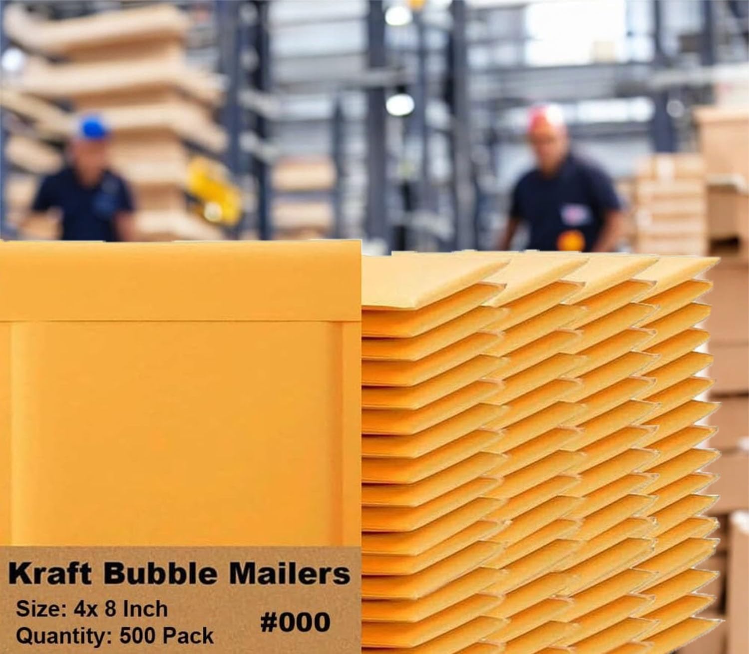 iMBAPrice 500#000 4x8 Kraft Bubble MAILERS Padded ENVELOPES (4 x 8) - Total 500 Envelopes