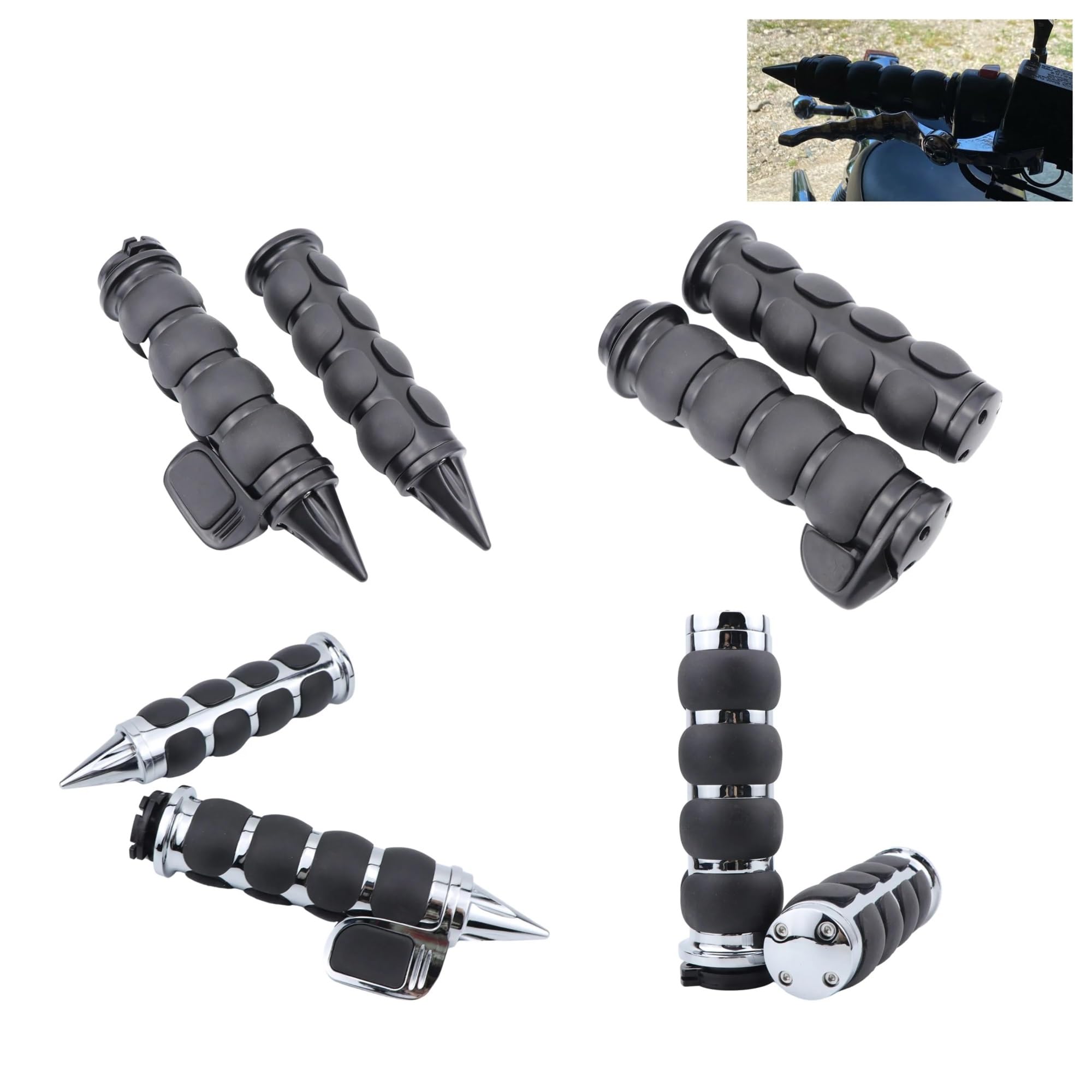 25 Millimetri 1 "Manubrio Del Motociclo Maniglia Bar End Manopole Per Har&ley Cruiser Chopper Personalizzato Per Suzuki Boulevard M109R Road Glide Manopole manubrio