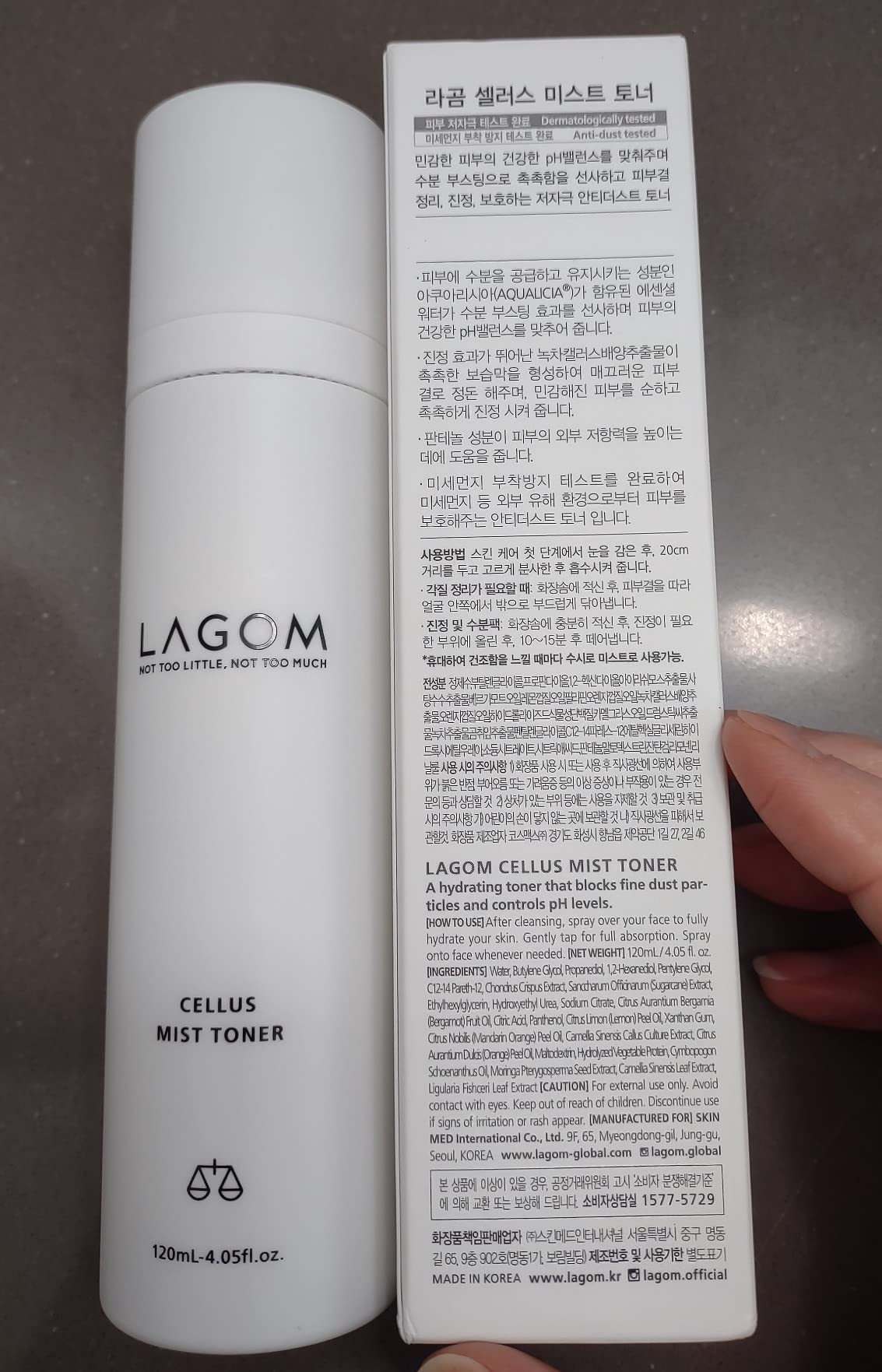 LAGOM Cellus Mist Toner, Face Moisturizer, Skin Barrier Strenghtening Hydration Spray, pH Protection, Alcohol-Free, Zero-Irritation for Sensitive Skin 4.05 fl. oz